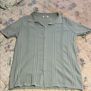 Men's Casual Sage Green Button Down Shirt